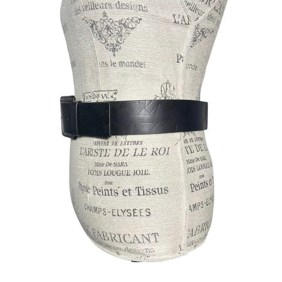 Michael Kors | Women | Black Wide Embossed Genuine Leather Belt | Small-Medium main image 6